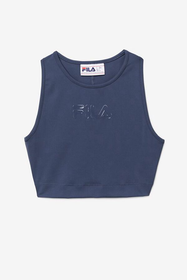 Fila Alva Athletic Crop Women's Tops - Dark Blue,NZ 250-10392